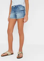 Mädchen Jeans-Shorts mit Perlen, bonprix