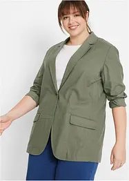 Blazer long en lin majoritaire, Loose Fit, bpc bonprix collection