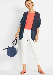 Gilet en maille à motif, manches 3/4, bonprix