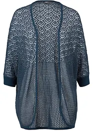 Gilet en maille à motif, manches 3/4, bonprix