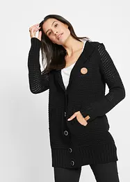 Longstrickjacke mit Kapuze, bonprix
