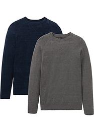 Natürlicher Pullover (2er Pack) aus Baumwolle, bpc bonprix collection