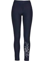 Leggings mit Blütendruck und Glitzersteinen, bonprix