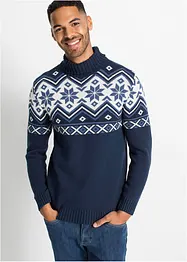 Pull coton norvégien à col roulé, bonprix