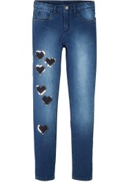 Mädchen Skinny-Jeans mit Herzchen, John Baner JEANSWEAR