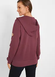 Sweat zippé à capuche, 100% coton, bonprix
