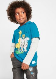 Jungen Layershirt mit Kapuze aus Bio-Baumwolle, bpc bonprix collection