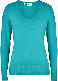 Pull col en V en fine maille, bonprix
