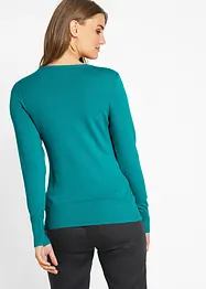 Pull col en V en fine maille, bonprix