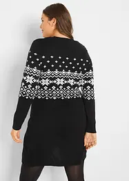 Robe en maille évasée à motif norvégien, bonprix