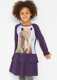 Mädchen Jerseykleid mit Volants mit Bio-Baumwolle, bpc bonprix collection