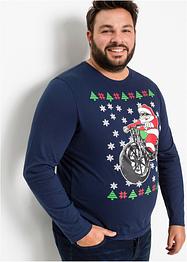 T-shirt manches longues motif de Noël Slim Fit, RAINBOW