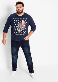 T-shirt manches longues motif de Noël Slim Fit, RAINBOW