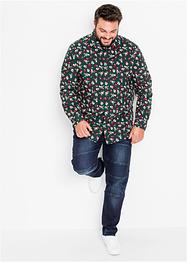 Chemise manches longues à imprimé Noël, Slim Fit, RAINBOW