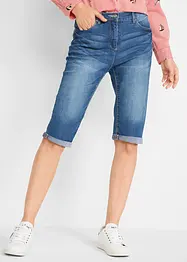 Jeans Bermuda Mid Waist mit gekrempeltem Saum, bonprix