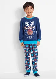 Kinder Pyjama mit Weihnachtsmotiv und Bio-Baumwolle (2-tlg.), bonprix