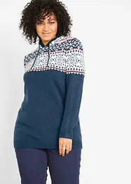 Pull en maille à capuche, bonprix