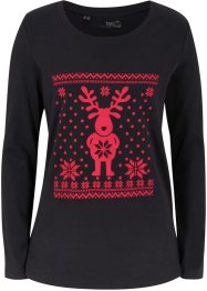 Baumwoll-Langarmshirt mit Weihnachtsmotiv, bpc bonprix collection