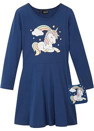 Mädchen Jerseykleid mit Tasche (2-tlg.Set) aus Bio-Baumwolle, bpc bonprix collection