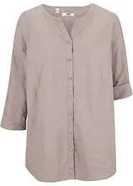 Bluse mit Leinen, 3/4 Arm, bonprix