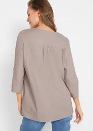 Bluse mit Leinen, 3/4 Arm, bonprix