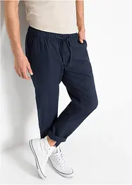 Regular Fit Chino-Schlupfhose mit Leinenanteil, Straight, bonprix