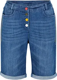 Jeans Bermuda Mid Waist mit Stickerei und Bequembund, bonprix