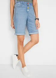 Jeans Bermuda Mid Waist mit Stickerei und Bequembund, bonprix