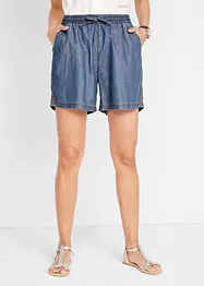 Leichte Denim Shorts mit Leinen und Bequembund, bonprix