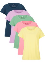 Lot de 5 tee-shirts col rond, manches courtes, bpc bonprix collection