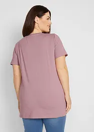 Basic Long-Shirt mit V-Ausschnitt und Kurzarm, 2er Pack, bonprix