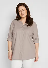 Bluse mit Leinen, 3/4 Arm, bonprix