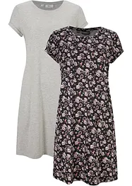 Lot de 2 robes en jersey 100% coton avec fentes latérales, bonprix