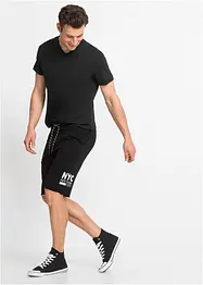 Sweat-Bermuda mit offenen Kanten, bonprix