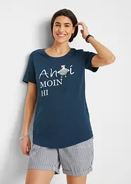 Baumwoll-T-Shirt mit maritimen Druck, bonprix