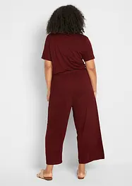 Jersey-Jumpsuit mit V-Ausschnitt, kurzarm, bonprix