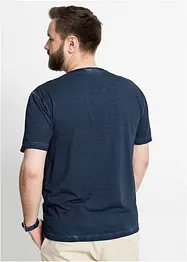 T-shirt col Henley, manches courtes et aspect délavé, bonprix