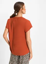 Kurzarm-Bluse mit verdeckter Knopfleiste, bonprix