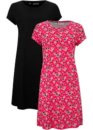 Shirtkleid mit seitlichen Schlitzen (2er Pack), bonprix