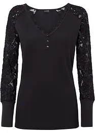 Langarmshirt mit Spitze, bonprix