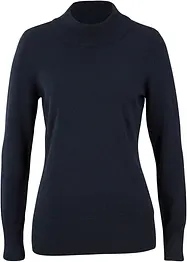 Basic Pullover mit Stehkragen mit recycelter Baumwolle, bonprix