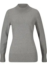 Basic Pullover mit Stehkragen mit recycelter Baumwolle, bonprix