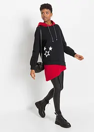 Sweatshirt mit Kapuze und asymmetrischem Saum, bonprix