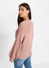 Oversize Lochstrick-Pullover, bonprix