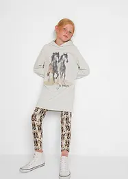 Mädchen Kapuzen-Sweatshirt + Leggings (2-tlg.Set) mit Bio-Baumwolle, bonprix