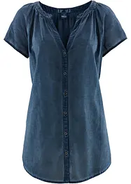 Cold-dyed-Bluse aus Bio-Baumwolle, Kurzarm, bonprix