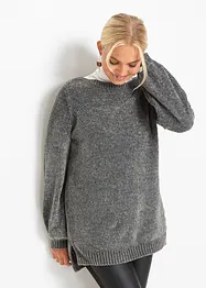 Pull long en maille chenille, bonprix