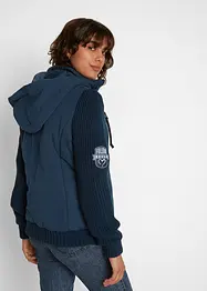 Übergangs-Jacke mit Strickärmeln und Kapuze, bonprix