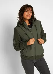 Übergangs-Jacke mit Strickärmeln und Kapuze, bonprix