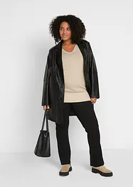 Pull long basique à col V, bonprix